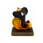 Black & Gold Ganesha Idol | Artistic Lord Ganesha Statue for Car Dash Office Decor | Small Ganesha Murti