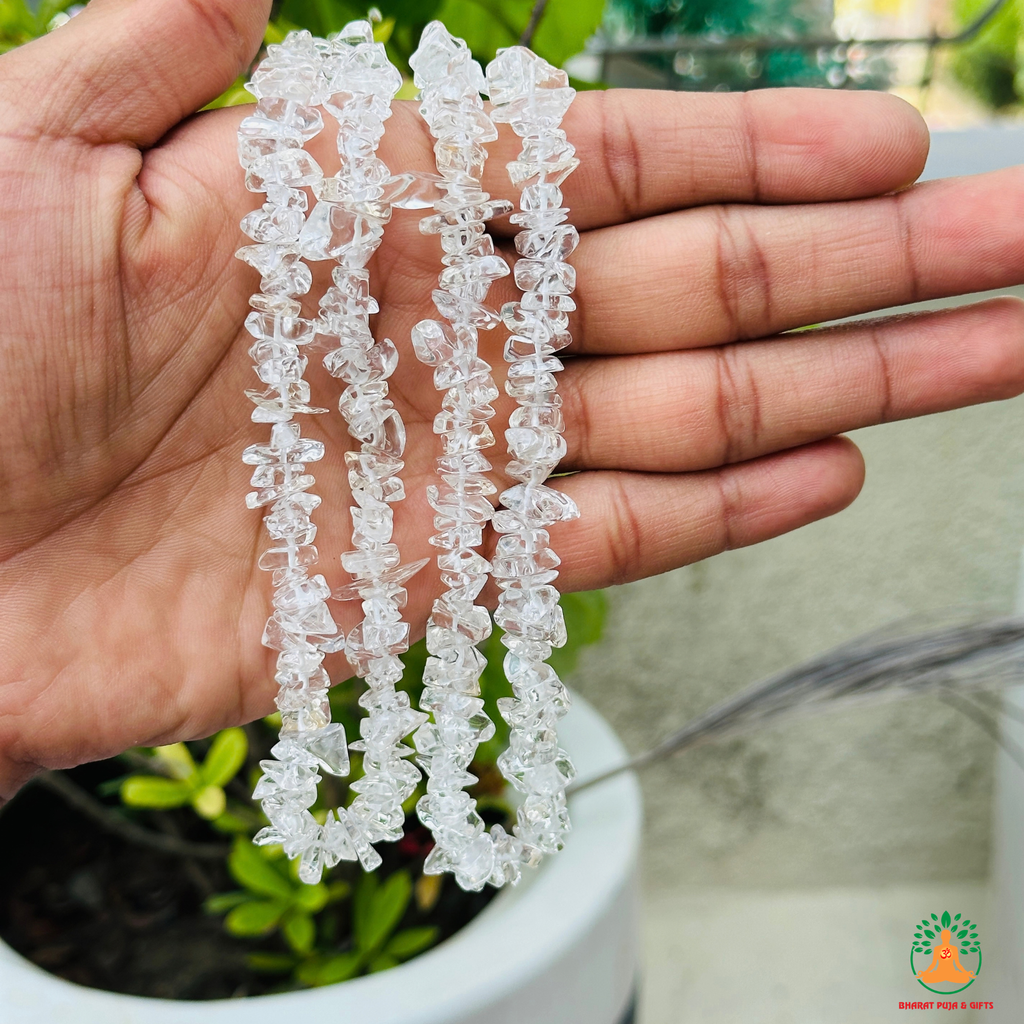 Clear Quartz Chips Crystal Necklace | Clear Quartz Chips Beaded Necklace | Gemstone Necklace