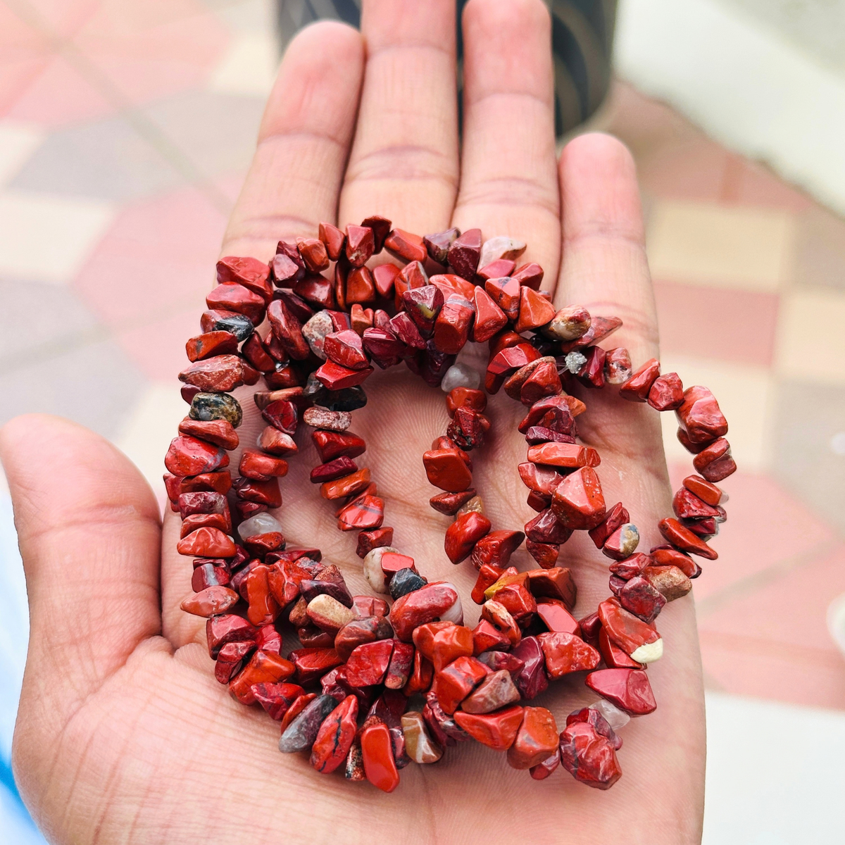 Red Jasper Chips Crystal Necklace | Red Jasper Beaded Necklace | Gemstone Necklace