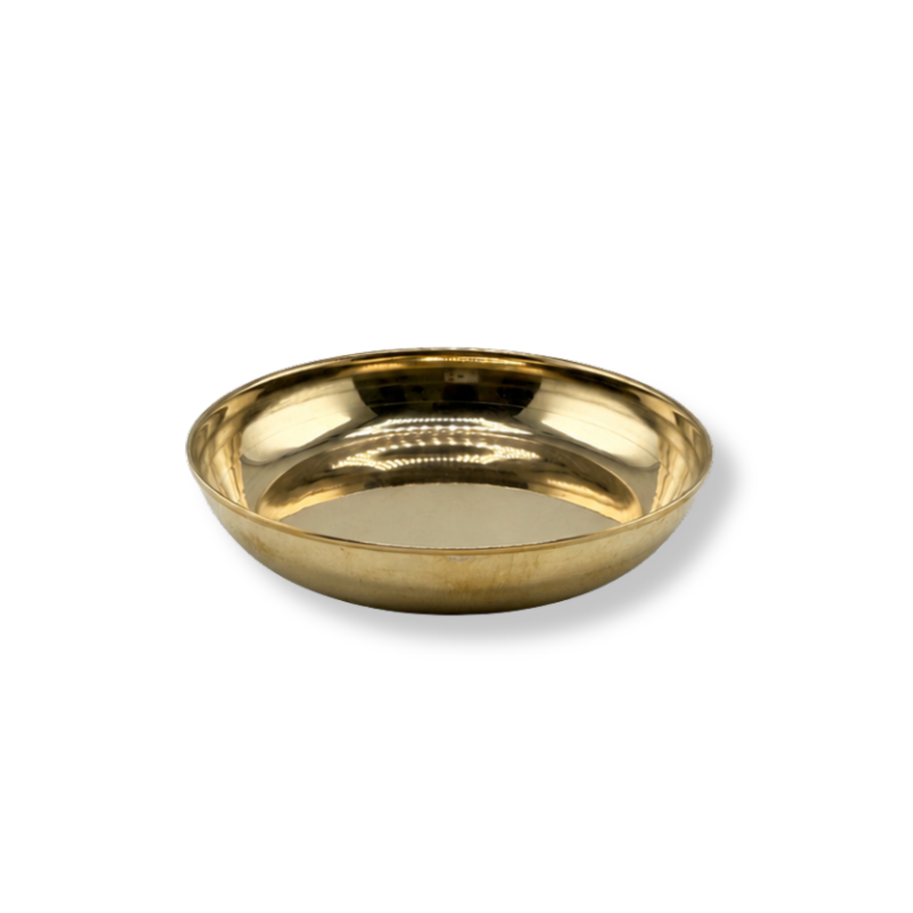 Kansa Plate 4 in | Traditional Bronze Dining & Puja Plate | Prasad Plate
