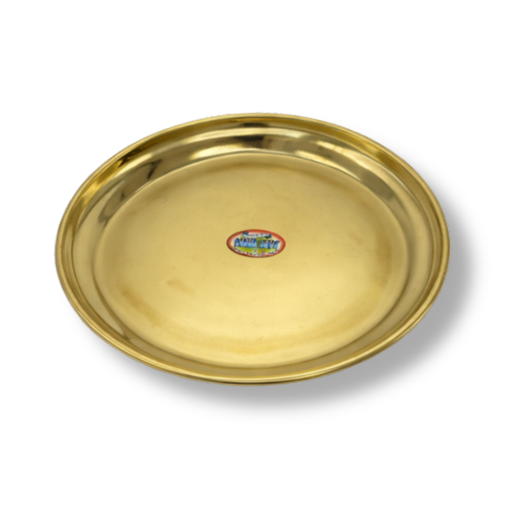 Brass Plain Thali – 9 Inch | Brass Puja Plate
