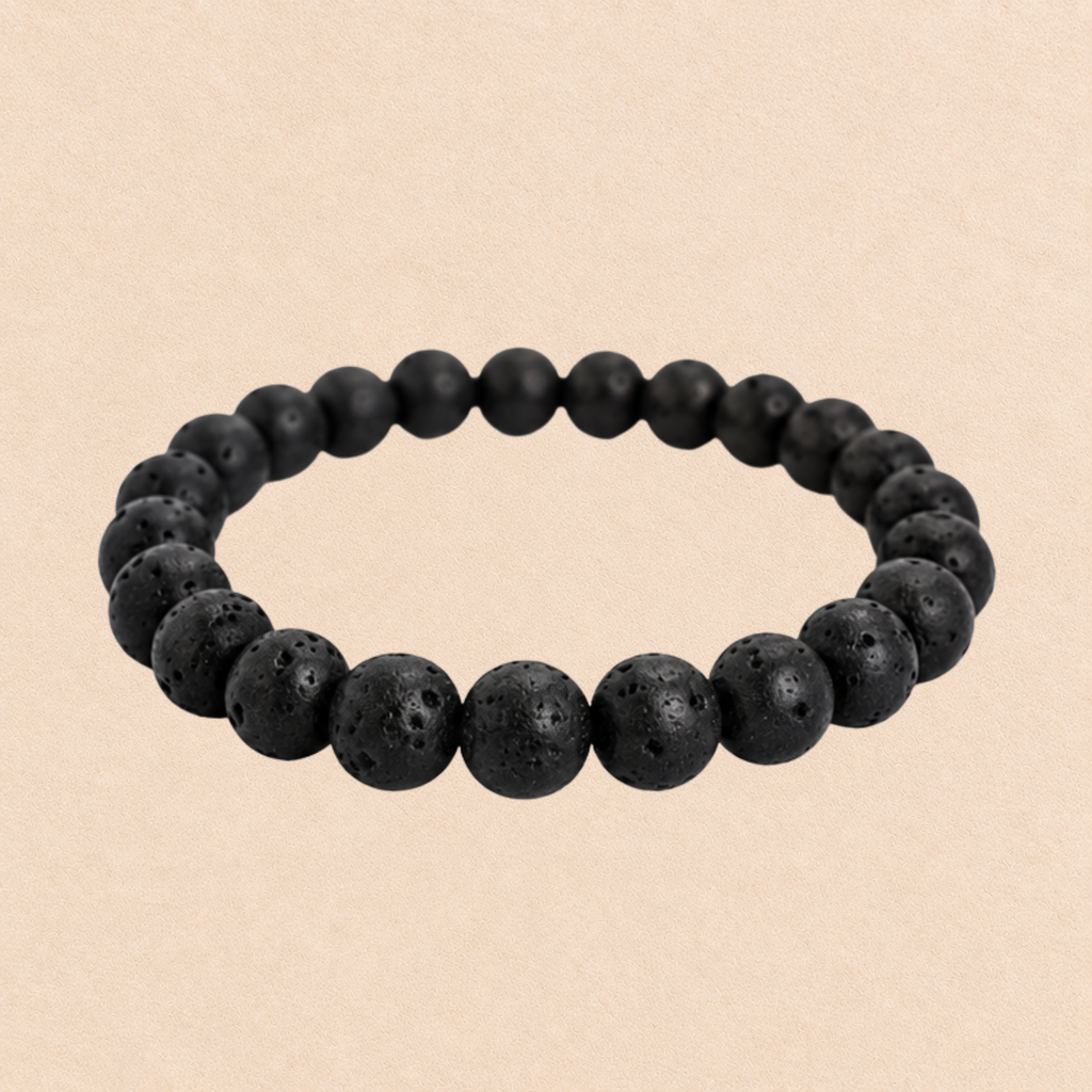 Natural Lava Stone Bracelet | Black Volcanic Stone Bracelet | Grounding & Strength Jewelry | Meditation Bracelet | Gift for Men & Women