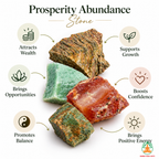 Prosperity Abundance Raw Stone Set | Tiger Eye Green Aventurine Carnelian Pyrite Natural Crystal Set | Meditation Stones | Spiritual Gift