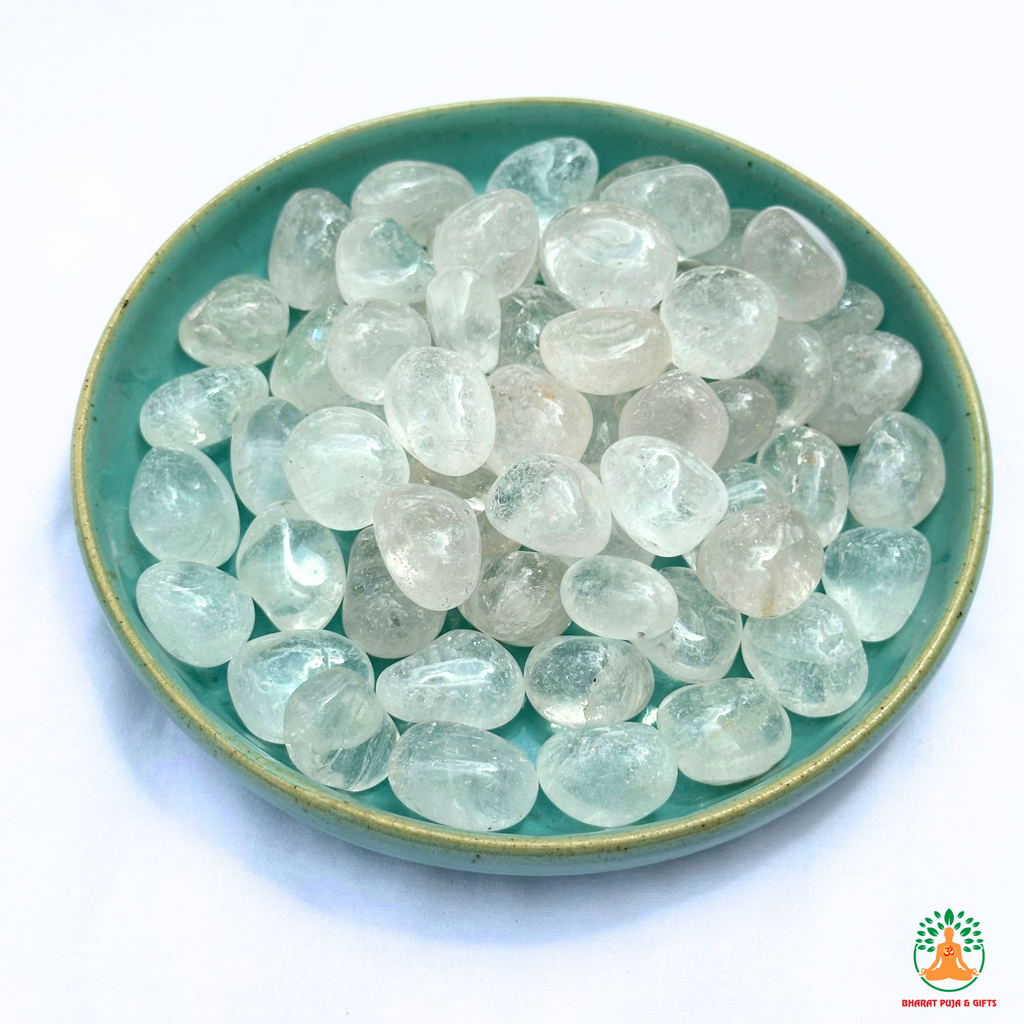 Natural Clear Quartz Tumble Stones – Polished Crystal Gemstones | Manifestation and Healing Crystals