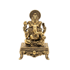 Panchadhatu Ganesha Idol Sitting on Chowki | Panchaloha Ganapati Murti | Panchalogam Ganapati Sitting on Chowki