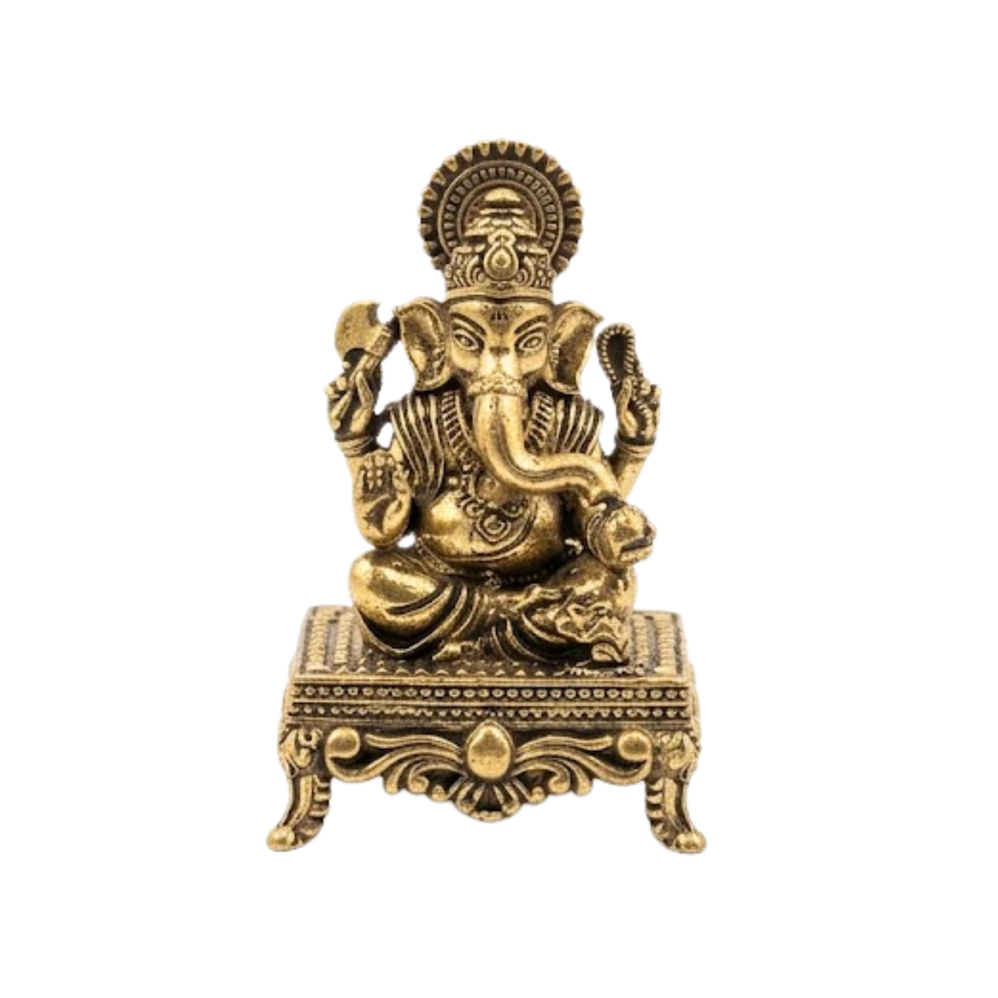 Panchadhatu Ganesha Idol Sitting on Chowki | Panchaloha Ganapati Murti | Panchalogam Ganapati Sitting on Chowki