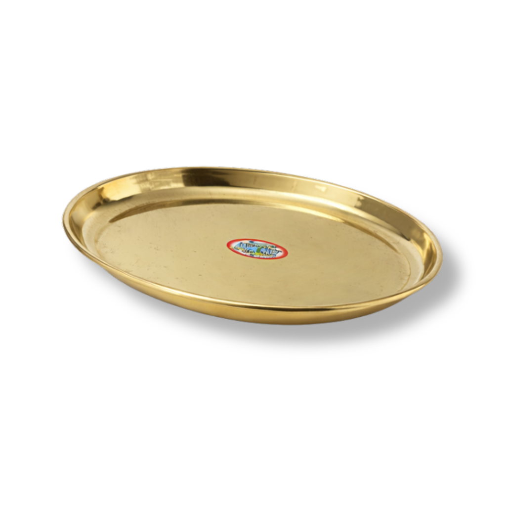 Brass Plain Thali - 7 inch | Brass Plate | Brass Puja Aarti Thali