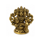 Brass Panchmukhi Hanuman Idol | Seated Five-Faced Hanuman Statue | Brass Panchamukhi Bajrangbali Murti