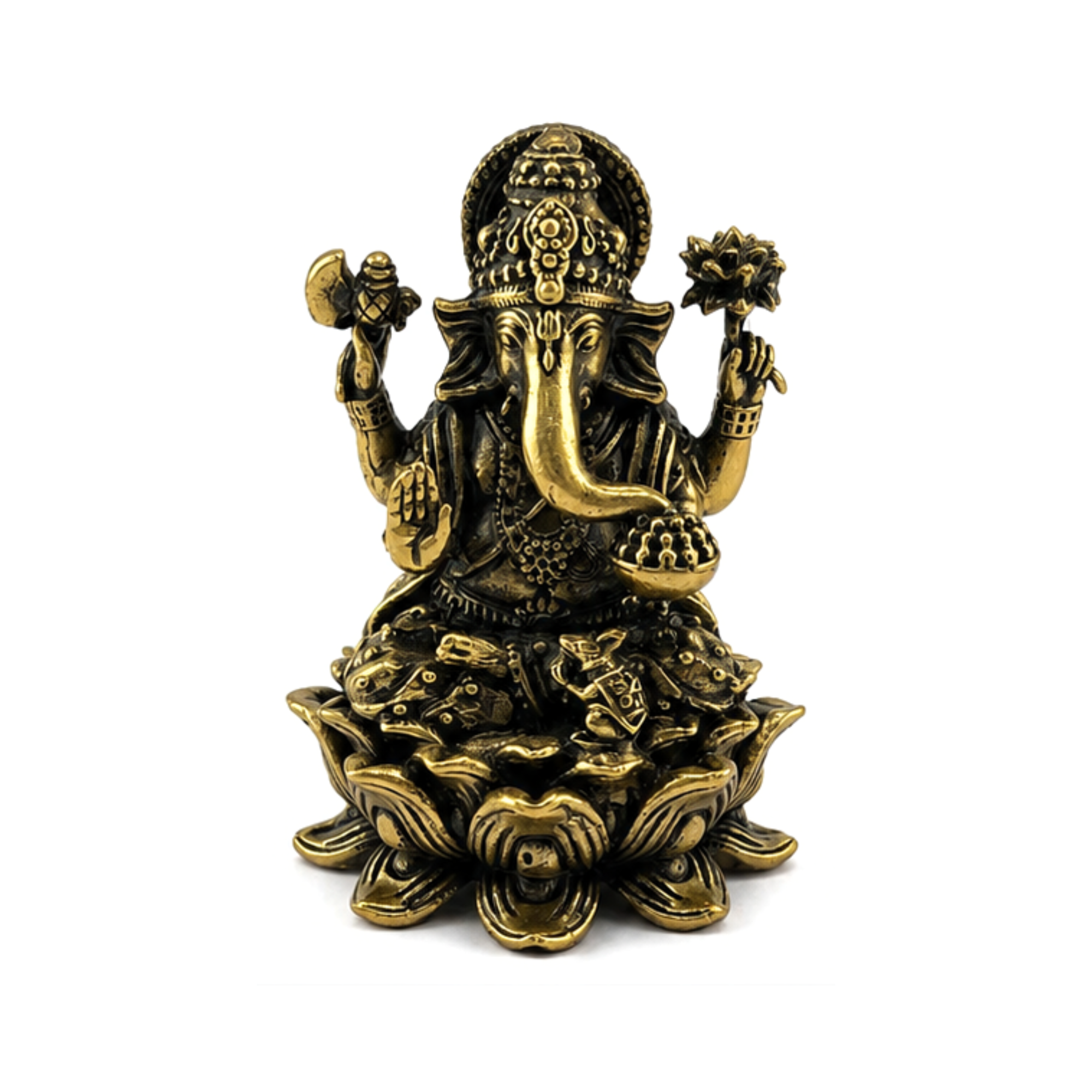 Panchadhatu Ganesha Sitting on Kamal Idol | Panchaloha Ganapati Murti | Panchalogam Ganesha Statue