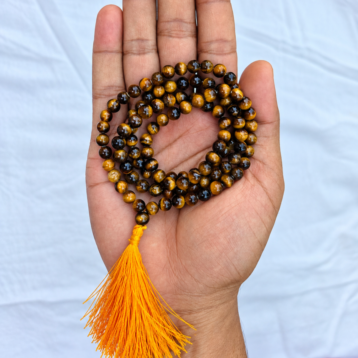 Tiger Eye Beaded Necklace 6mm & 8mm | Natural Golden Brown Gemstone Mala | Protection & Confidence Jewelry | Meditation Necklace | Crystal Jewelry