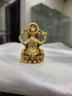 Lord Ganesha Idol on Lotus Base – Antique Gold Tone Hindu Statue