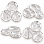Clear Quartz Palmstone Set of 3 | Natural Clear Quartz Crystal Stones | Polished Round Palm Stones | Meditation Crystals for Healing and Chakra Balance