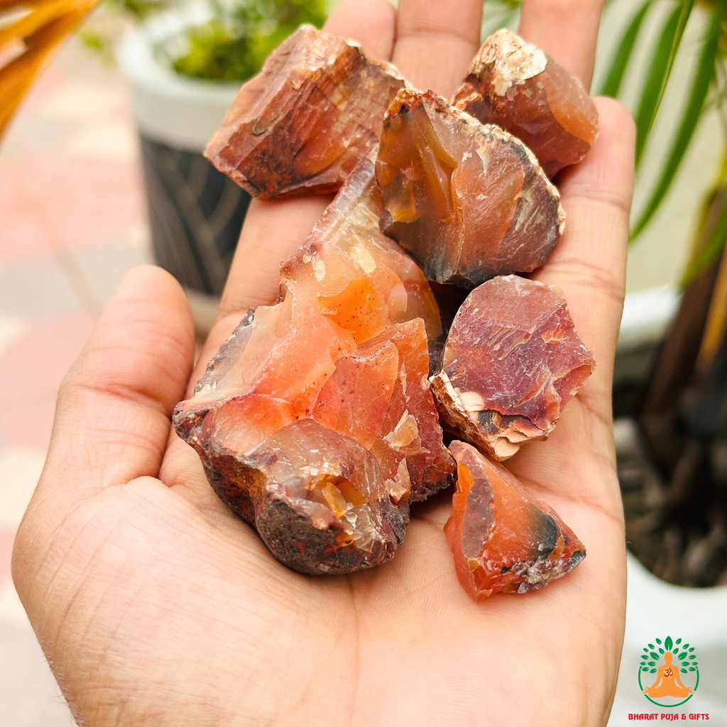 Carnelian Raw Crystals – Natural Rough Unpolished Carnelian Stones | Orange Manifestation Healing and Meditation Crystals
