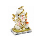 White Ganesha Idol| White & Gold / White with Orange Modak | Ganapati Murti