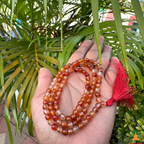Natural Carnelian Necklace 6mm | 13 Inch Orange Red Gemstone Mala | Meditation & Yoga Necklace | Crystal Necklace | Spiritual Jewelry