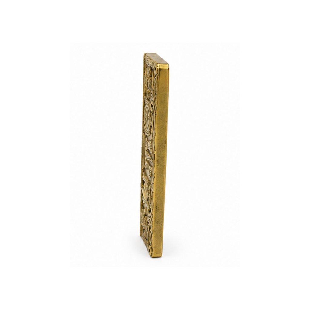 Brass Vishnu Paduka Decorative Wall Plaque | Shankh Naman Chakra Plate for Main Door – Vastu Rectification | Brass Shankh Chakra Namah Wall Hanging