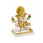 White Ganesha Murti | Traditional Ganapati Murti for Home Temple and Puja