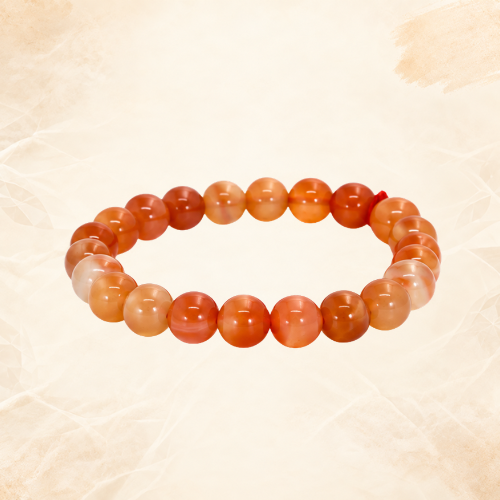 Natural Carnelian Crystal Bracelet | Orange Carnelian Gemstone Bracelet | Energy & Motivation Bracelet | Gemstone Jewelry | Gift for Men & Women