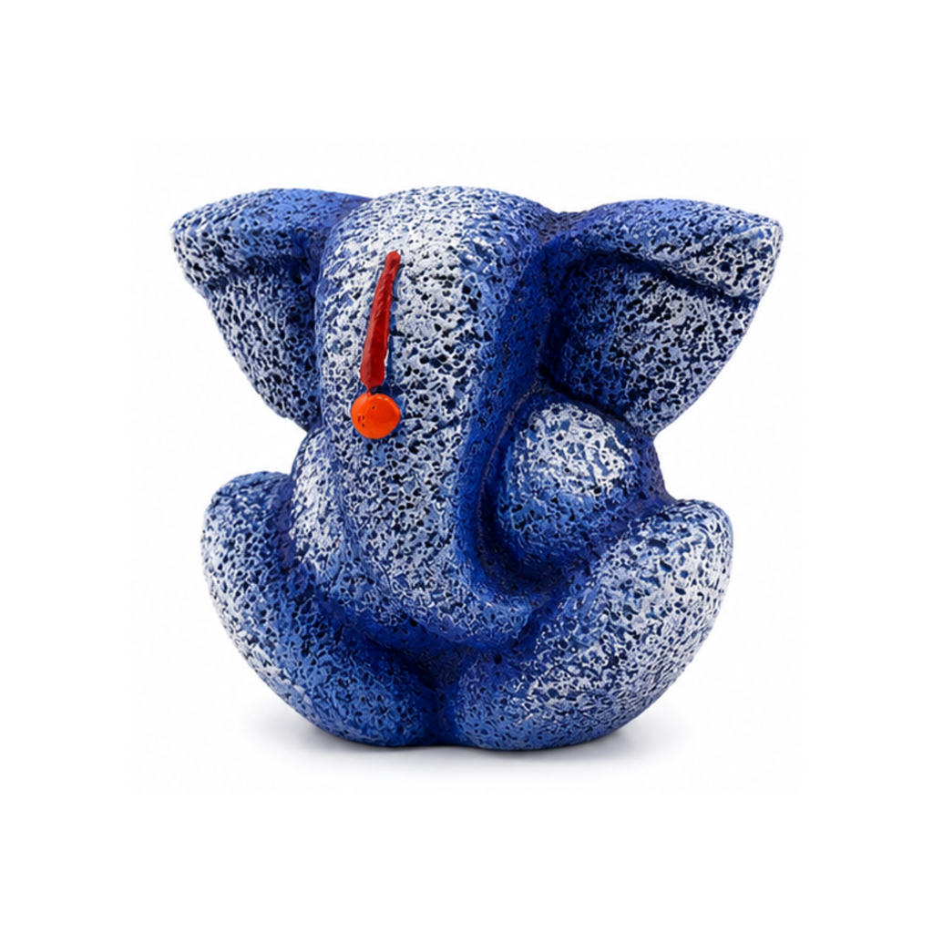 Blue Ganesha Idol | Modern Artistic Lord Ganesha Statue for Office Decor Car Dashboard