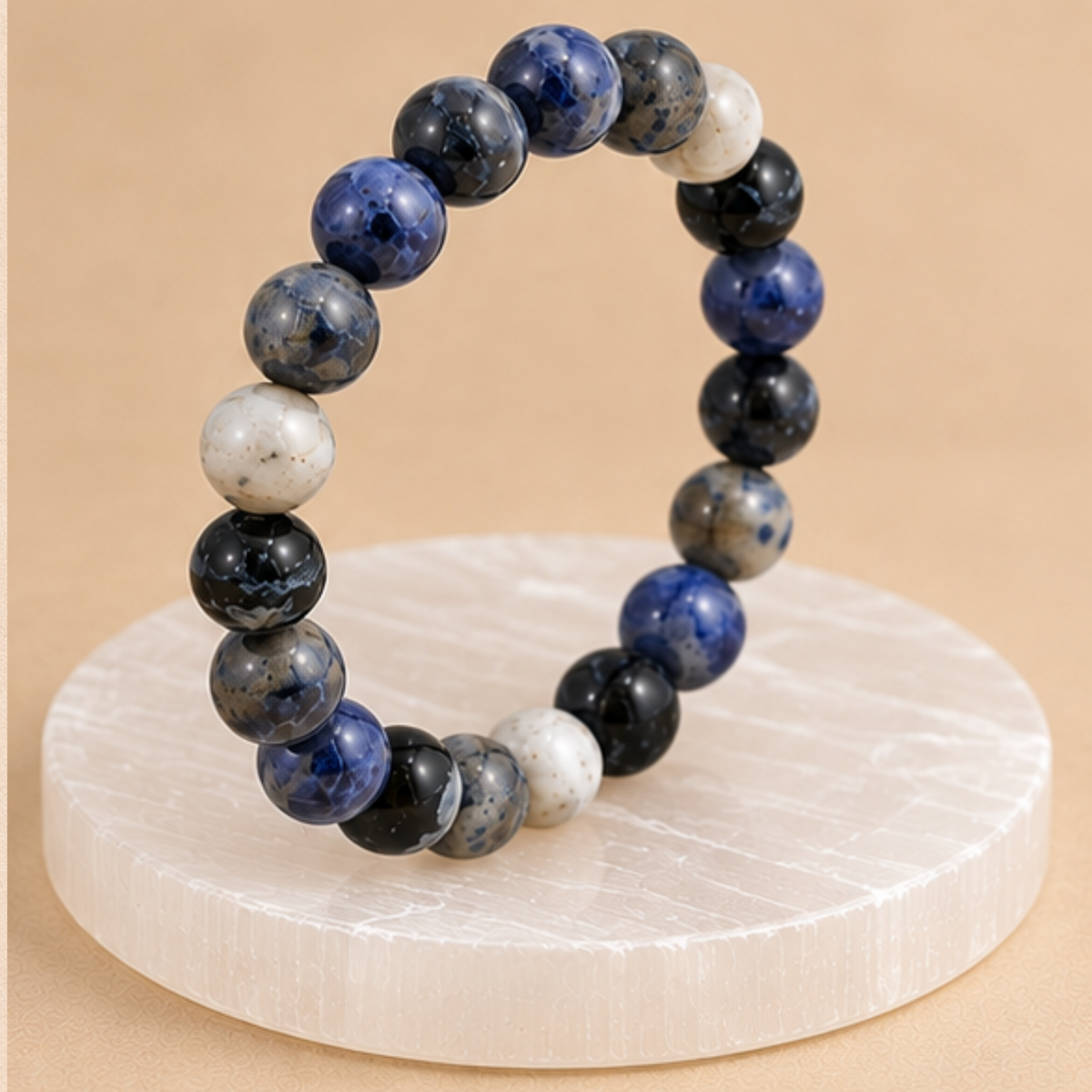 Natural Sodalite Crystal Bracelet | Crystal Jewelry | Meditation Yoga Bracelet | Crystal Gift for Men & Women