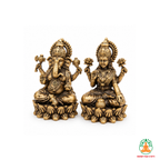Brass Lakshmi Ganesha Idol Set – Hindu God Statues for Puja & Home Temple