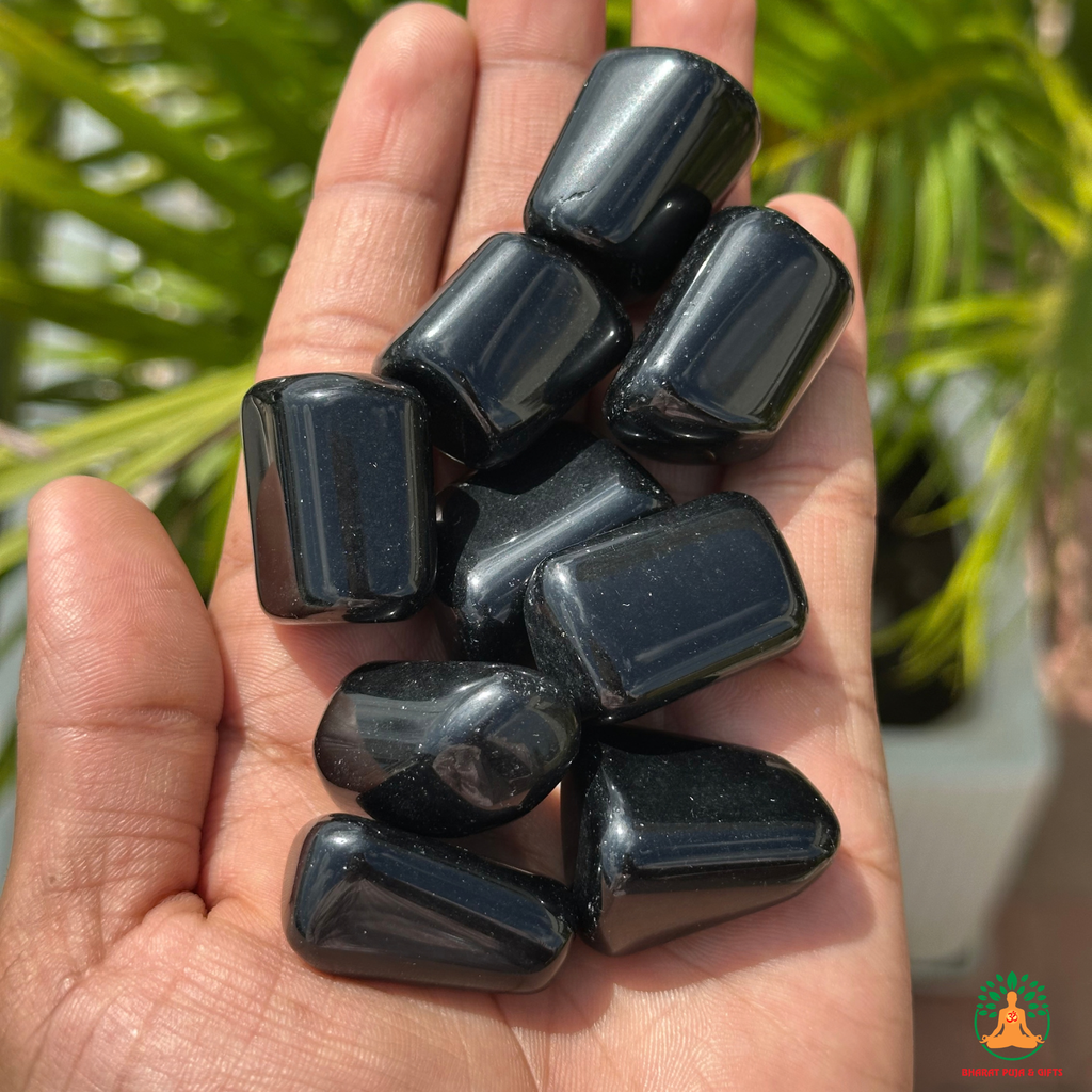 Natural Black Obsidian Tumble Stones – Polished Black Gemstones | Manifestation Healing and Meditation Crystals