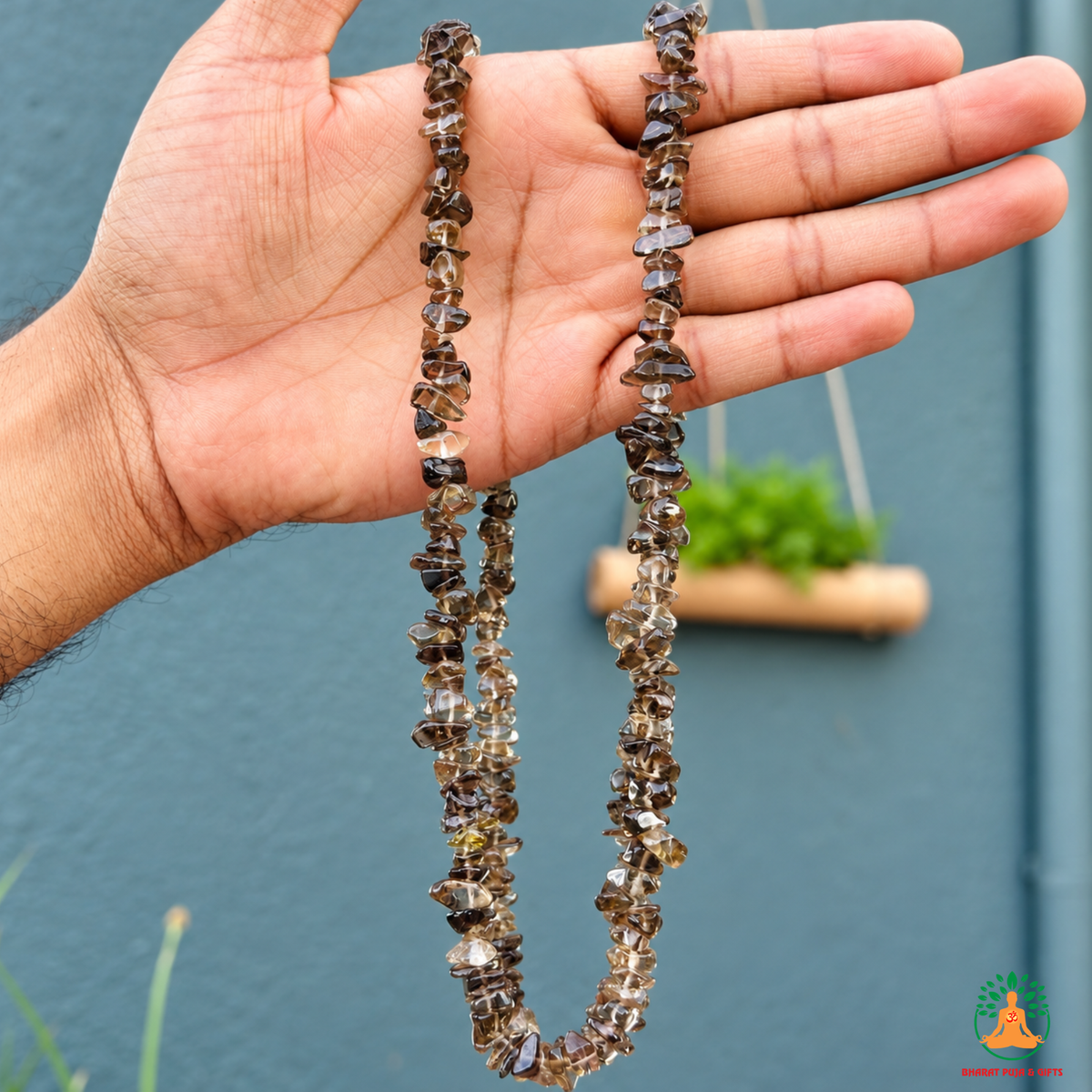 Smoky Quartz Chips Crystal Necklace | Smokey Quartz Beaded Necklace | Gemstone Necklace