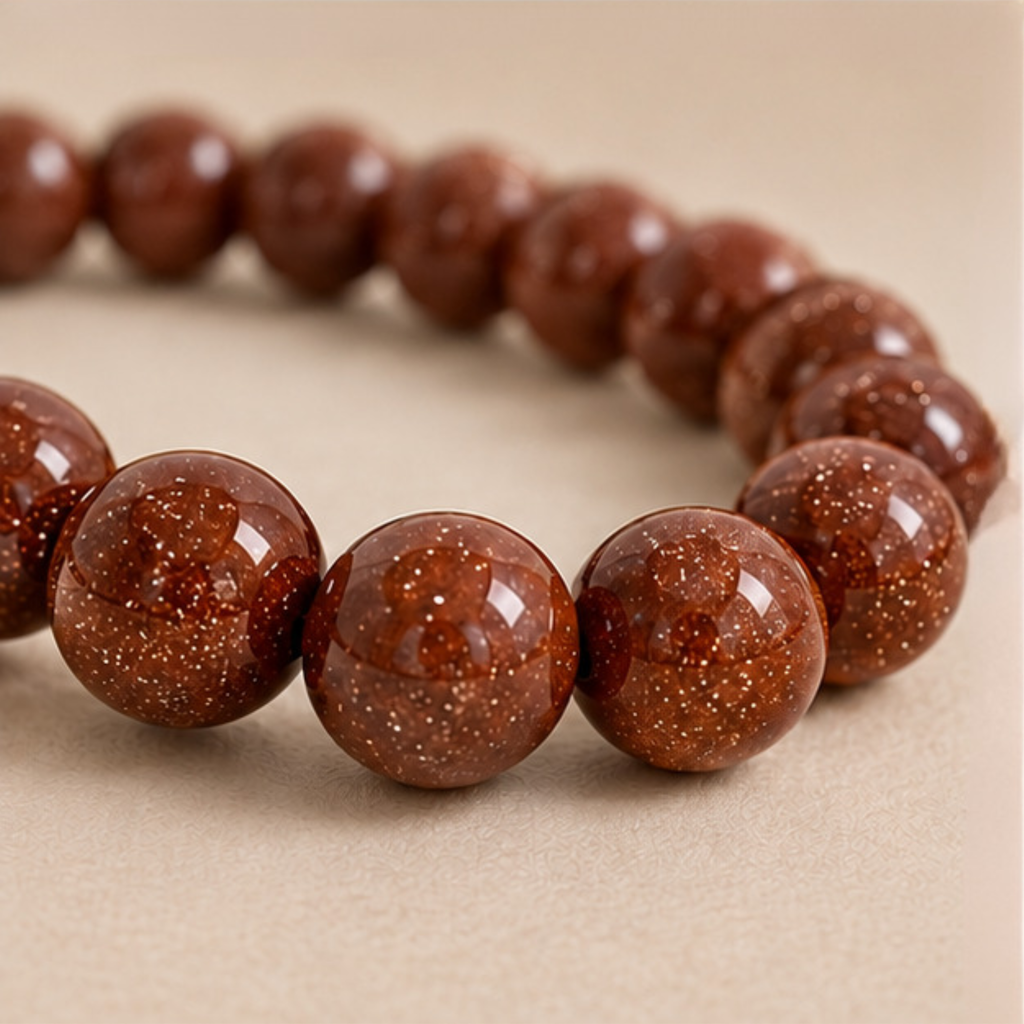 Red Goldstone Bracelet | Sparkling Brown Crystal Bracelet | Confidence & Motivation Jewelry | Positive Energy Bracelet | Spiritual Jewelry