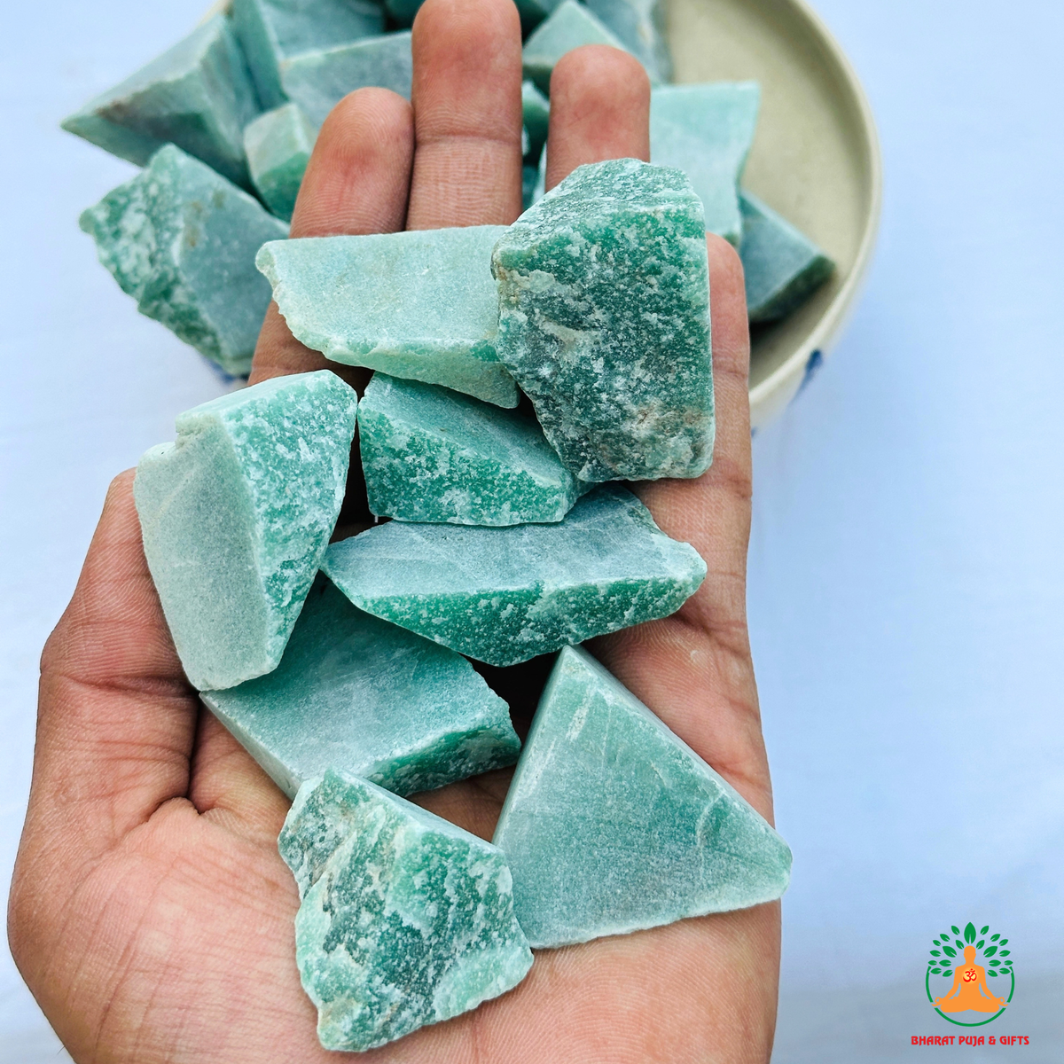 Green Aventurine Raw Crystals – Natural Rough Unpolished Green Aventurine Stones | Black Manifestation Healing and Meditation Crystals