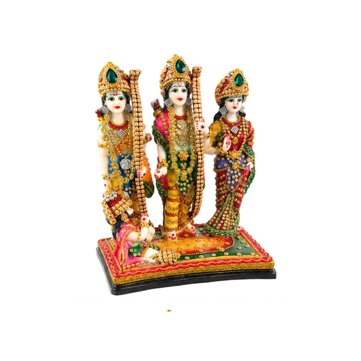 Decorative Large Ram Darbar Idol  | Traditional Lord Rama, Sita & Lakshman Murti
