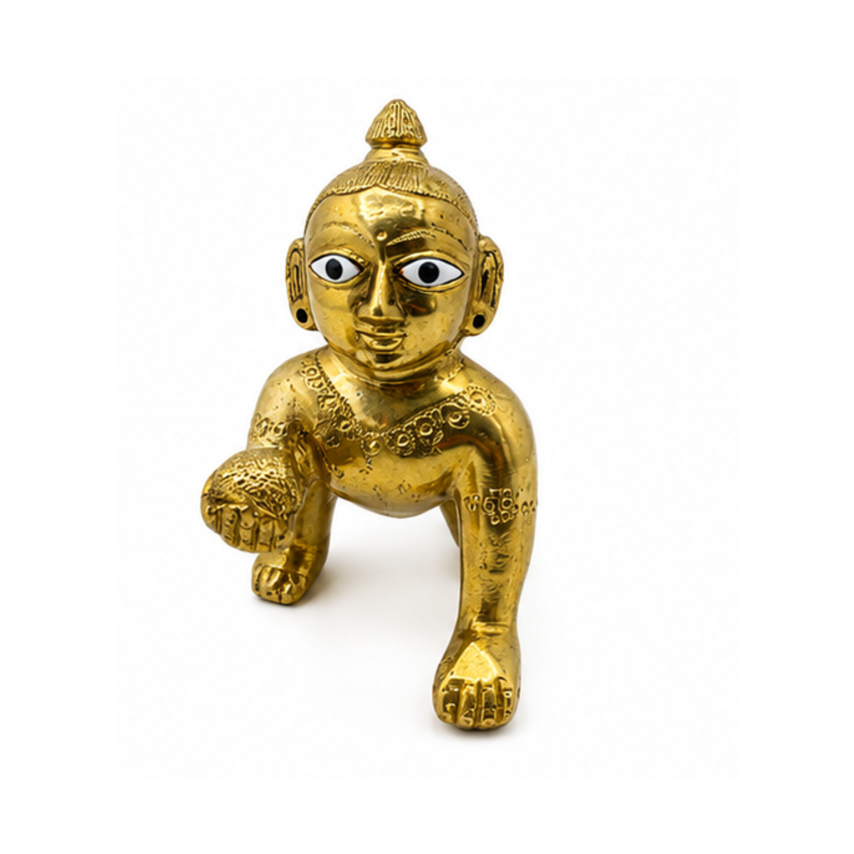 Brass Laddu Gopal Statue | Baby Krishna Idol | Bal Gopal Krishna Murti Multiple Sizes