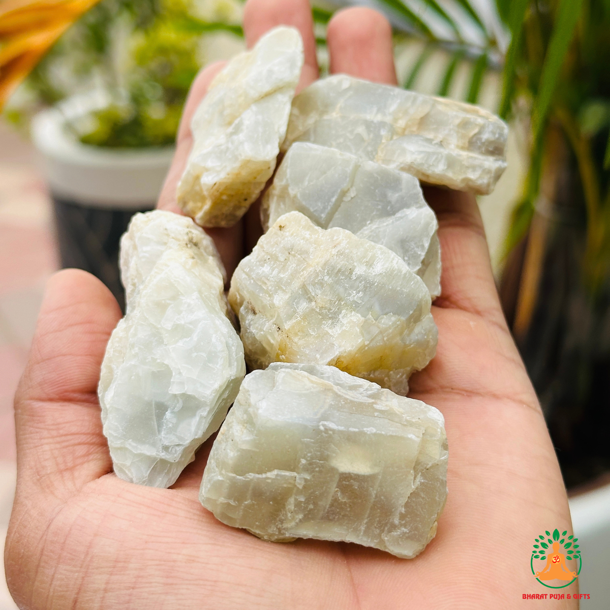 Moonstone Raw Crystals – Natural Rough Unpolished White Moonstone Stones | White Manifestation Healing and Meditation Crystals