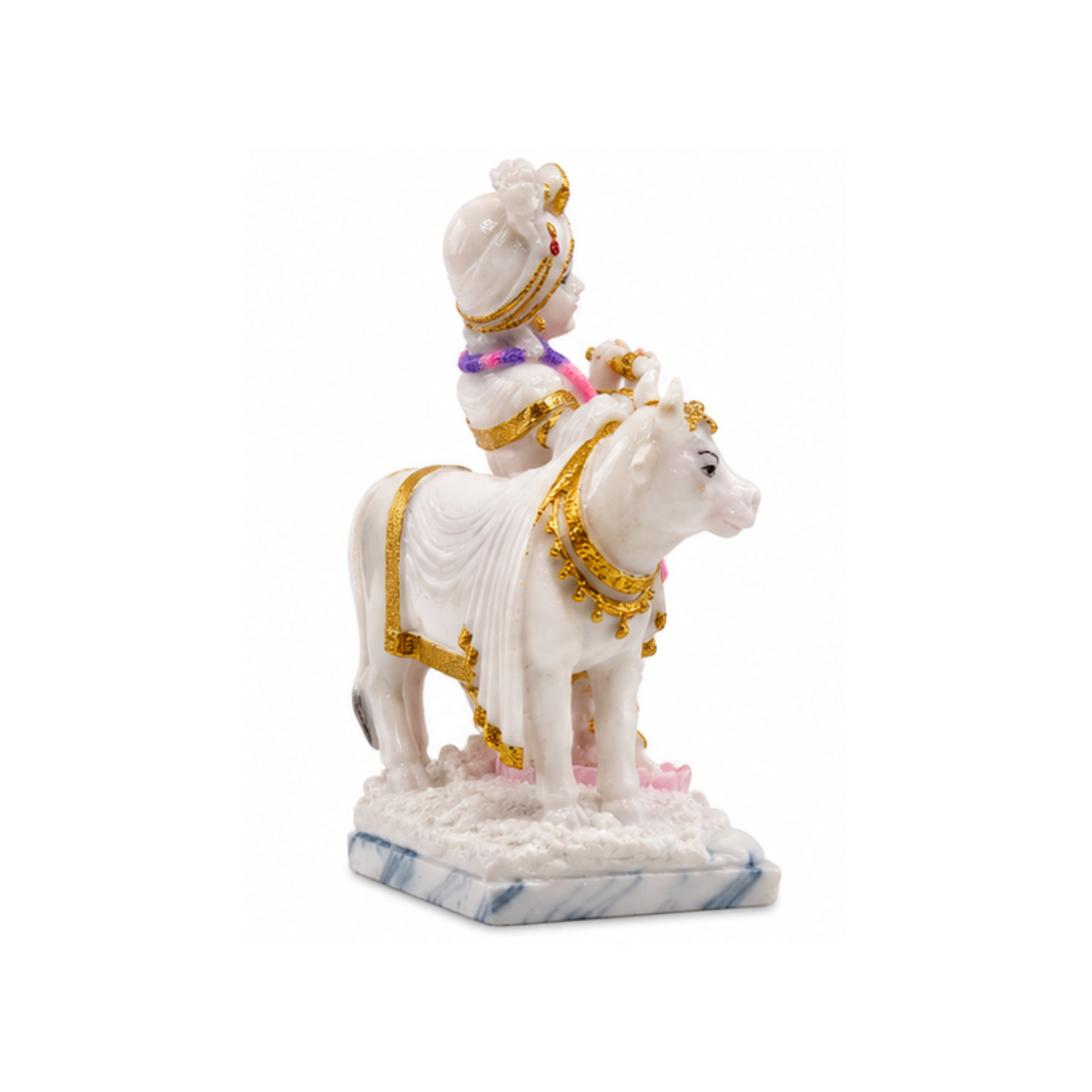 Krishna with Cow Murti | Handcrafted Lord Krishna with Gau Mata Statue