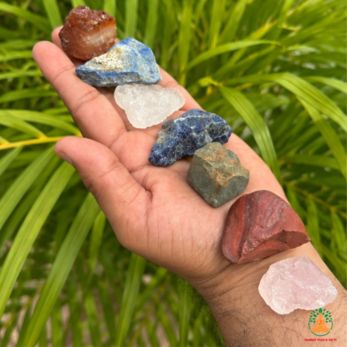 7 Chakra Raw Stone Set | 7 Chakra Natural Crystals Set| Carnelian Lapis Lazuli Sodalite Pyrite Red Jasper Rose Quartz Clear Quartz | Crystal Gift