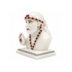 Sai Baba Head Idol | White Shirdi Sai Baba Statue | Sai Baba Murti for Car Dashboard