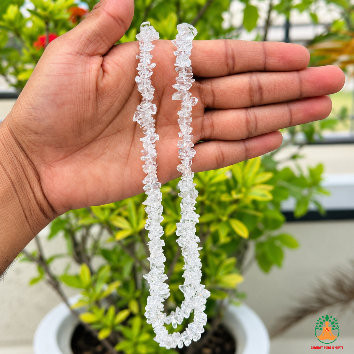 Clear Quartz Chips Crystal Necklace | Clear Quartz Chips Beaded Necklace | Gemstone Necklace