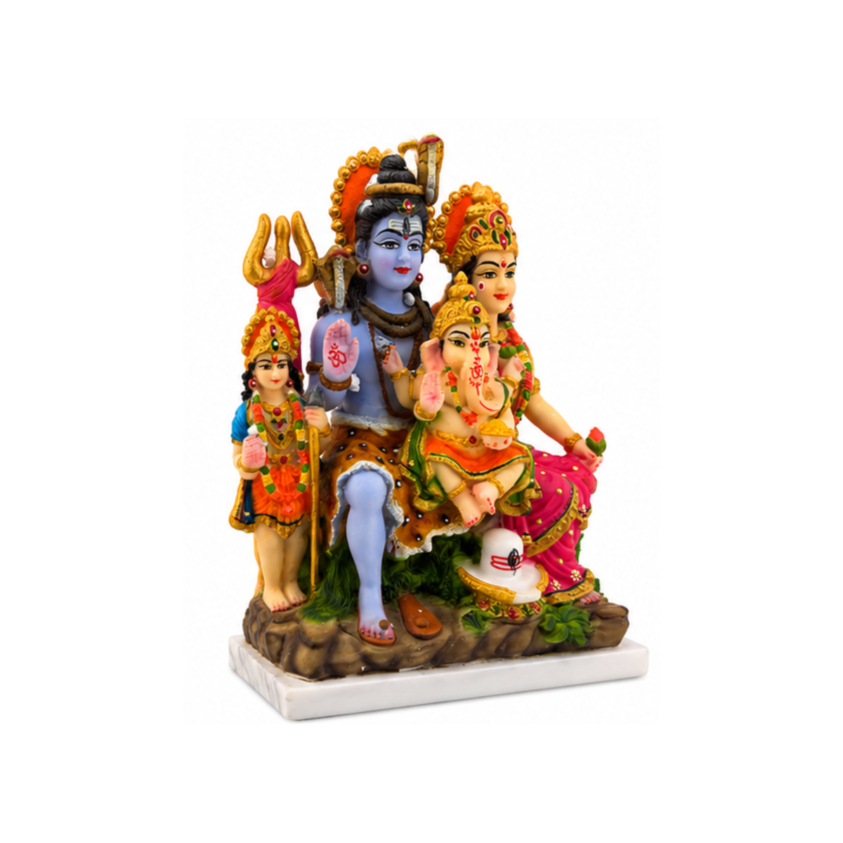 Shiva Parivar with Ganesha & Kartikeya | Lord Shiva Parvati Kartikeya Ganesha Murti | Shiva Pariwar Idol