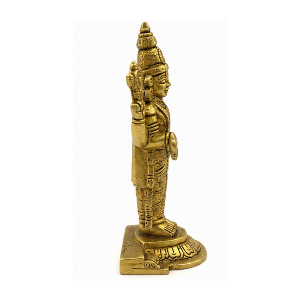 Brass Balaji Murti with Shankha & Chakra | Traditional Vishnu Statue | Brass Balaji Idol