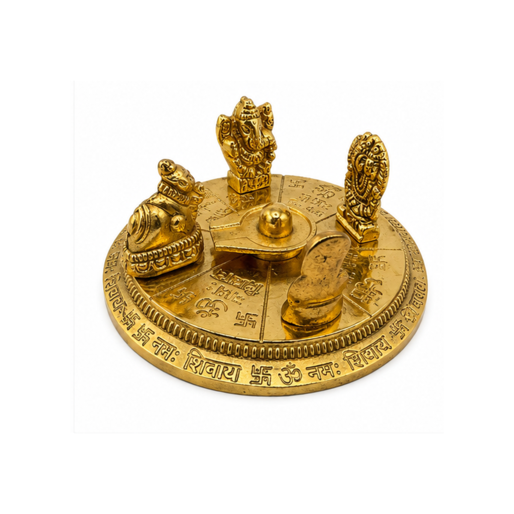 Shiva Parivar Chowki | Shiva Parivar Puja Set | Shivling with Nandi & Sacred Deity Plaques