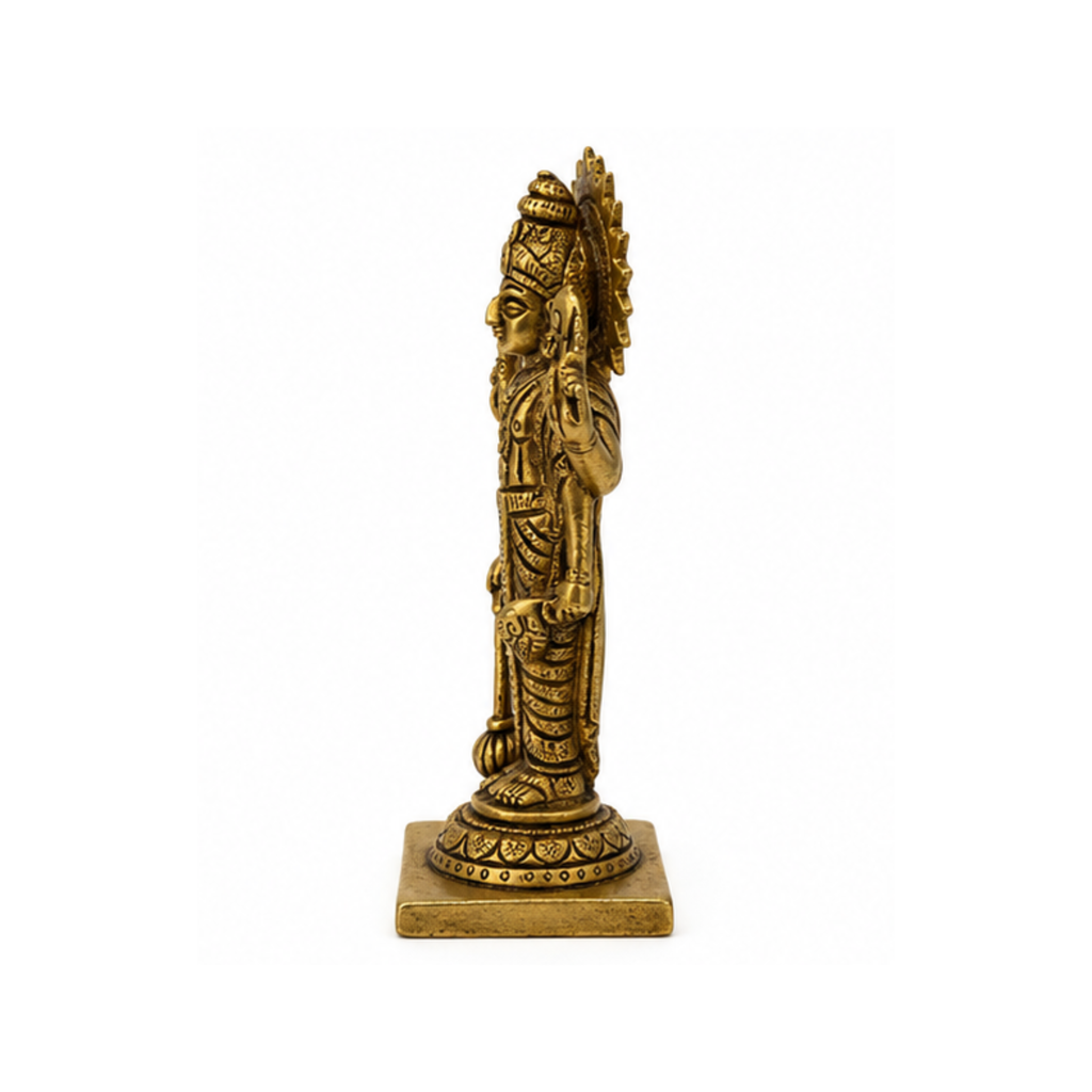 Brass Balaji Statue | Brass Vishnu Murti with Shankha Chakra Gada Padma | Lord Vishnu Idol