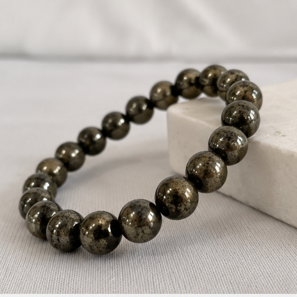 Natural Pyrite Bracelet | Pyrite Crystal Gemstone Bracelet | Prosperity & Abundance Jewelry | Protection Bracelet | Healing Jewelry