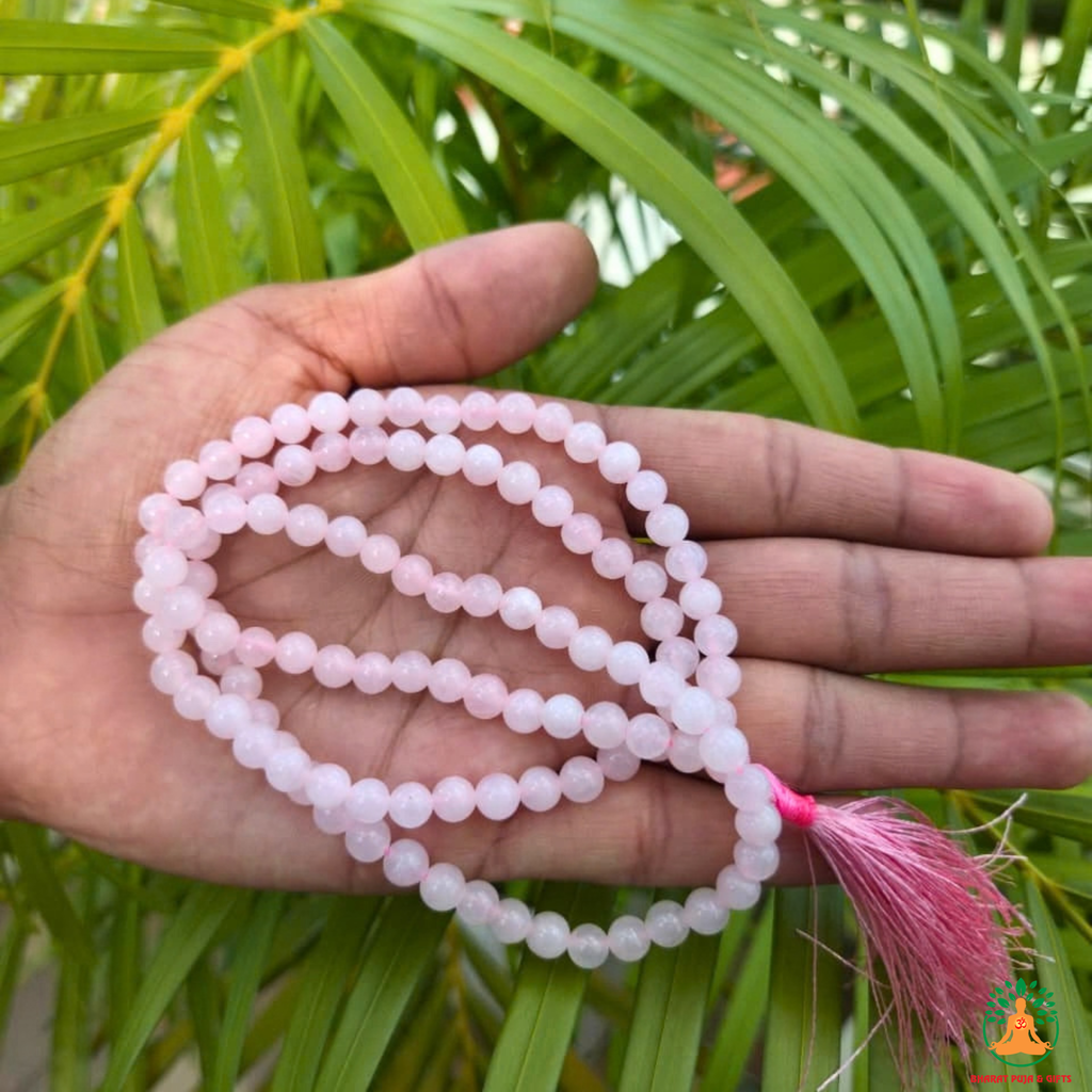 Rose Quartz Beaded Necklace 6mm & 8mm | Natural Pink Gemstone Mala | Love & Self-Love Jewelry | Meditation Necklace | Pink Crystal Necklace