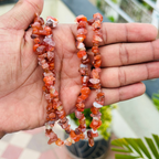 Carnelian Chips Crystal Necklace | Carnelian Beaded Necklace | Gemstone Necklace