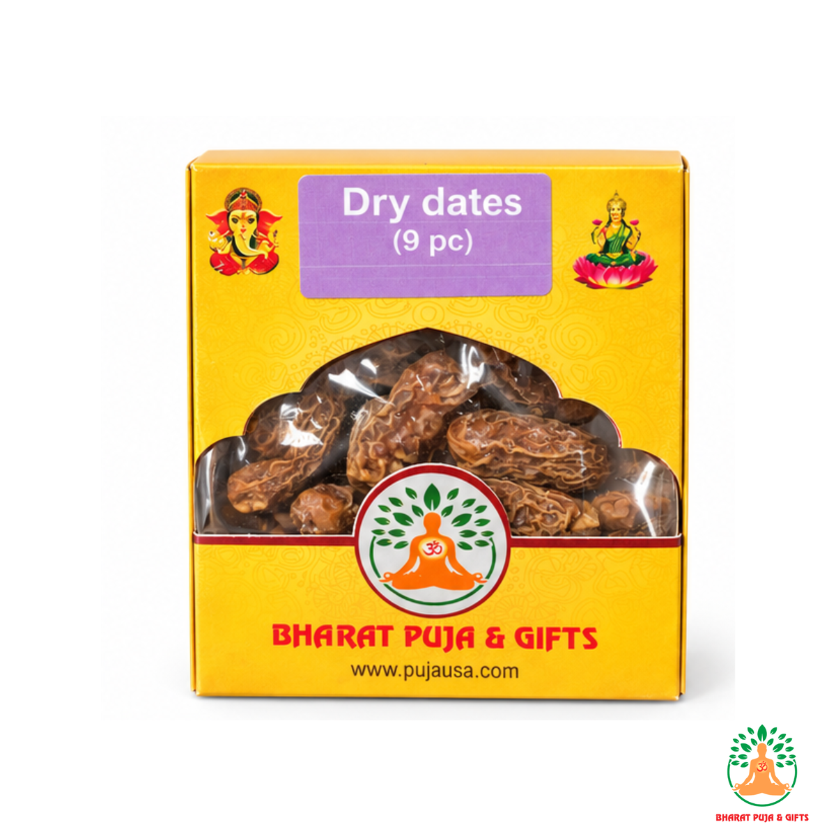 Dry Dates for Puja | Indian Dry Whole Dates | Sukha Khajur for Hindu Puja | Natural Sun-Dried Dates | Pack of 9