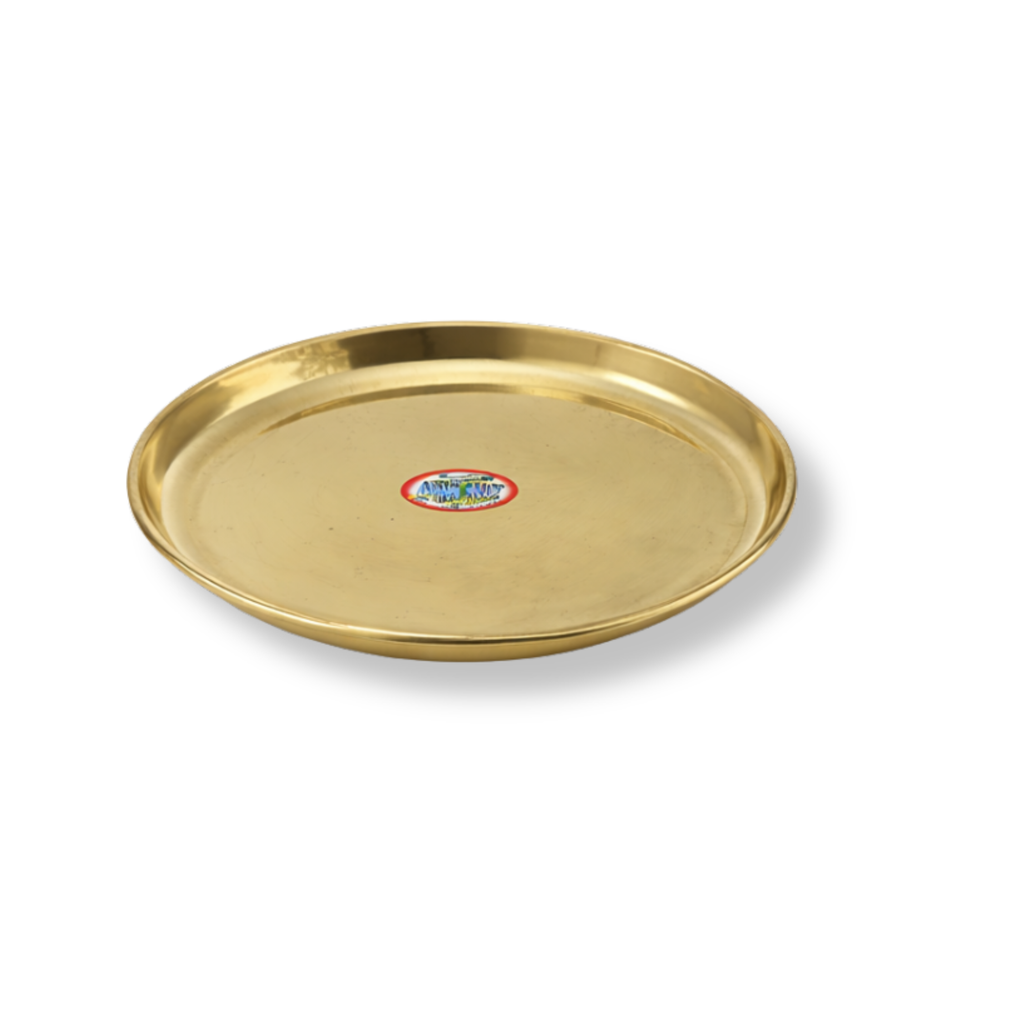 Brass Plain Thali - 7 inch | Brass Plate | Brass Puja Aarti Thali