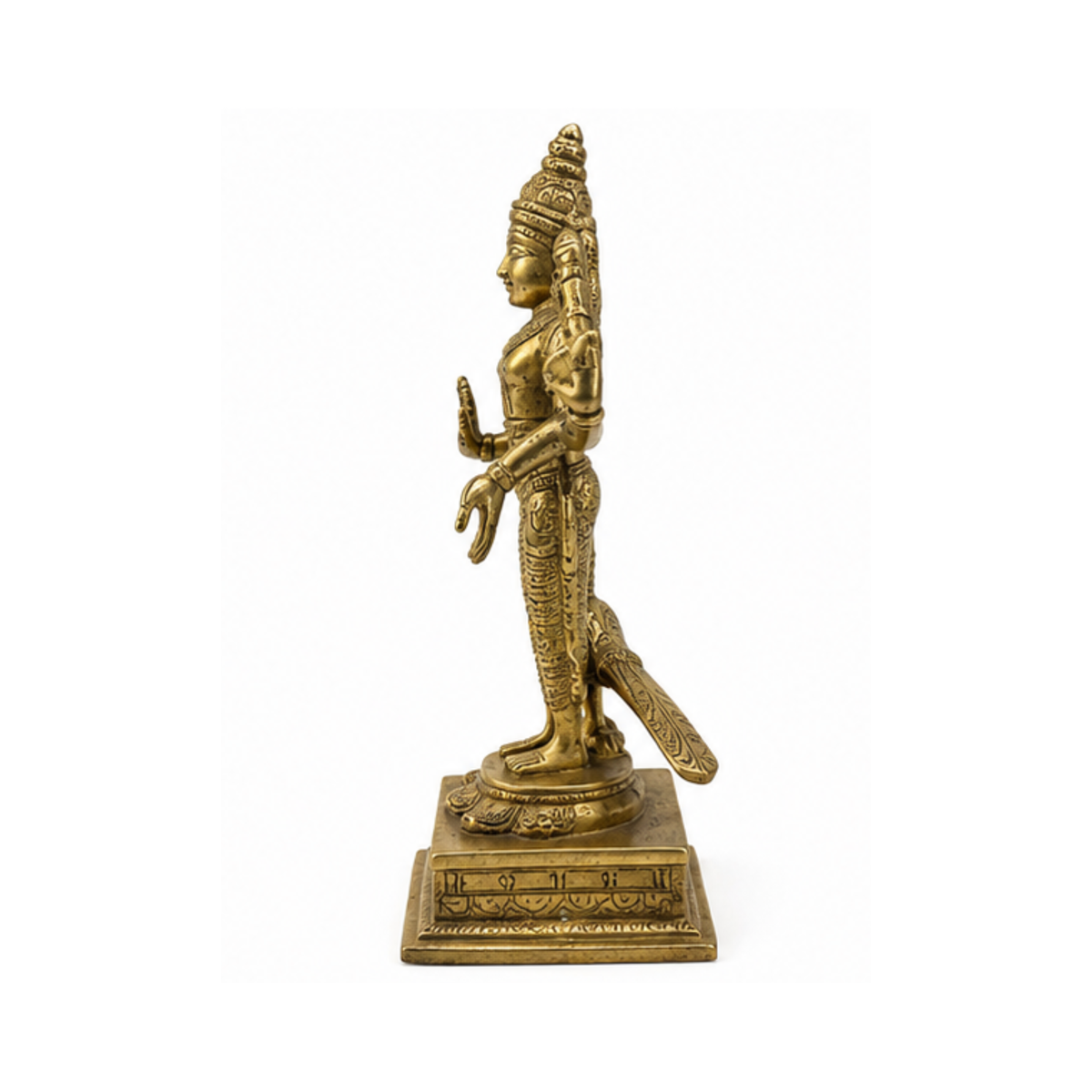 Brass Kartikeya Murti | Lord Murugan Skanda Statue for Puja