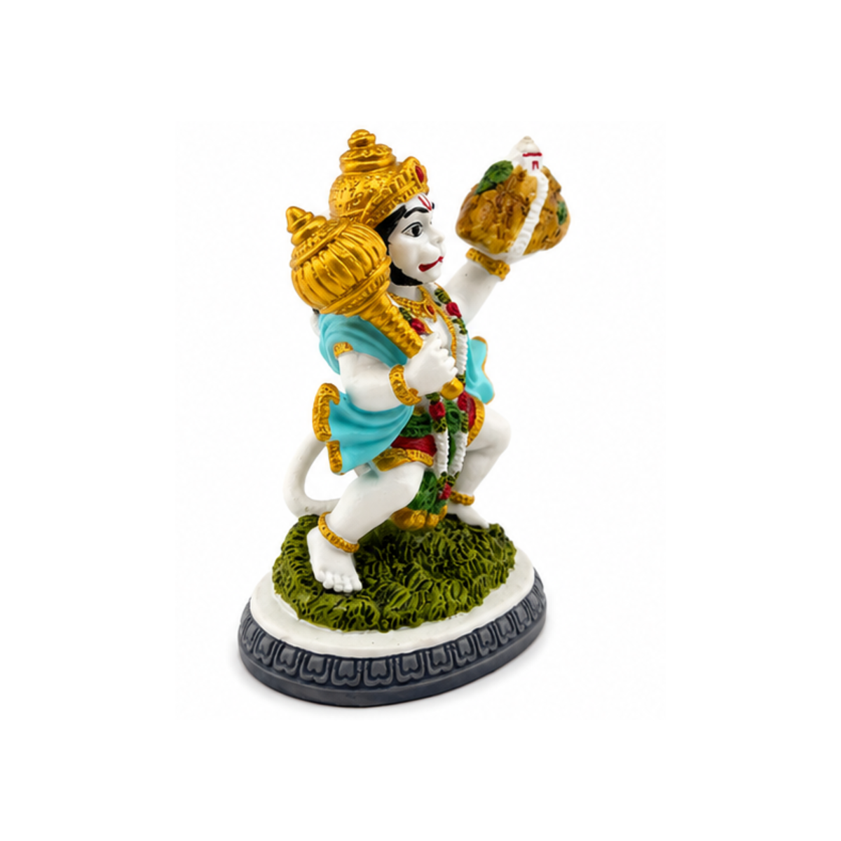 Small Hanuman Idol | Lord Hanuman with Gada & Mountain | Hanuman Holding Sanjeevani Mountain Murti