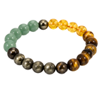 Money Magnet Bracelet | Green Aventurine Citrine Pyrite Tiger Eye Bracelet | Prosperity & Abundance Jewelry | Crystal Bracelet | Spiritual Gift