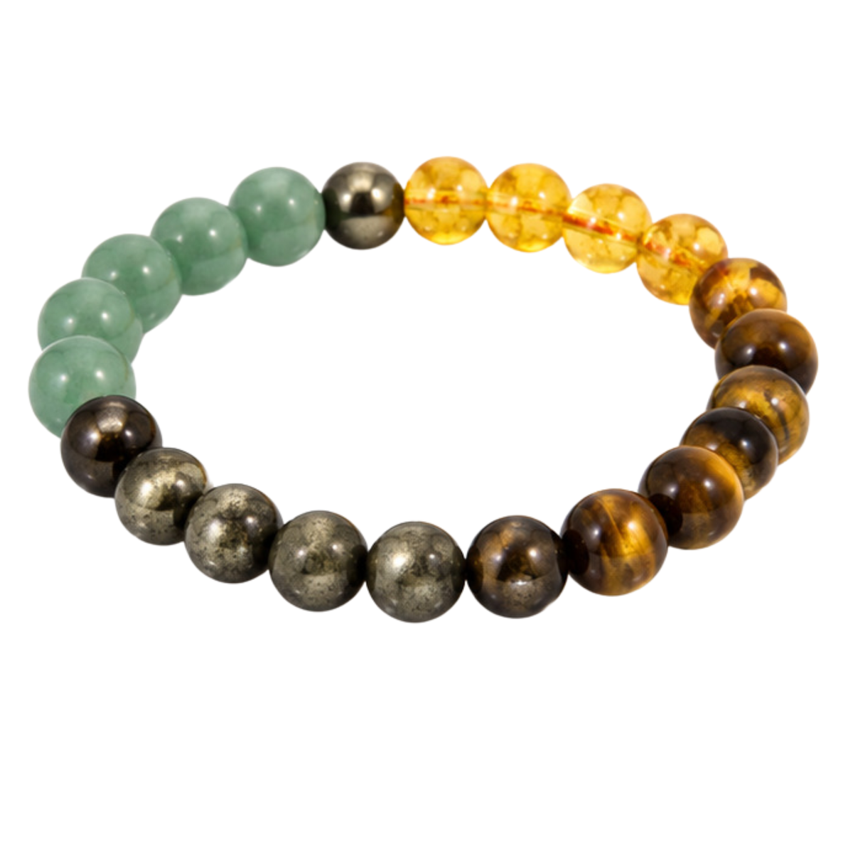 Money Magnet Bracelet | Green Aventurine Citrine Pyrite Tiger Eye Bracelet | Prosperity & Abundance Jewelry | Crystal Bracelet | Spiritual Gift