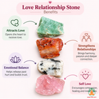 Love Relationship Raw Stone Set | Green Aventurine Carnelian Rainbow Moonstone Rose Quartz Natural Crystal Set | Spiritual Gift